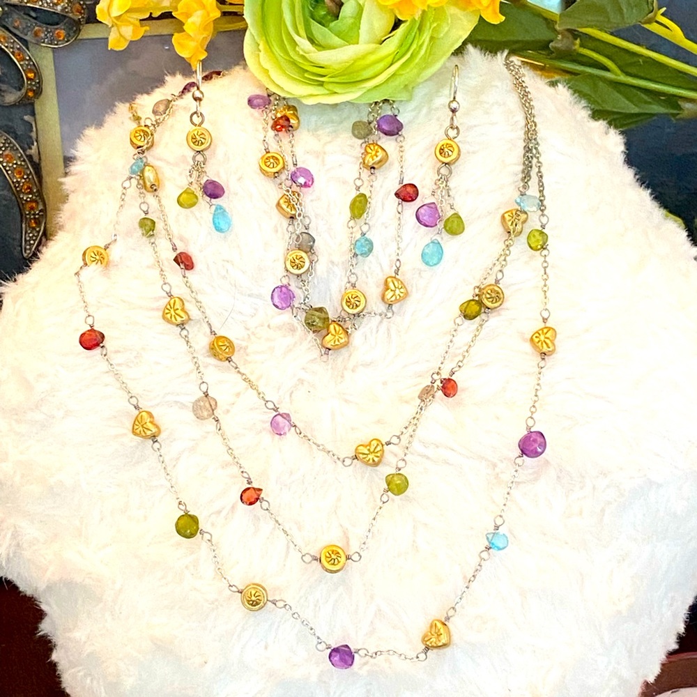 Brighton EYE CANDY MultiColor Semiprecious Stones Necklace Bracelet Earrings
